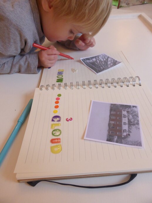 toddler diary - harry writing